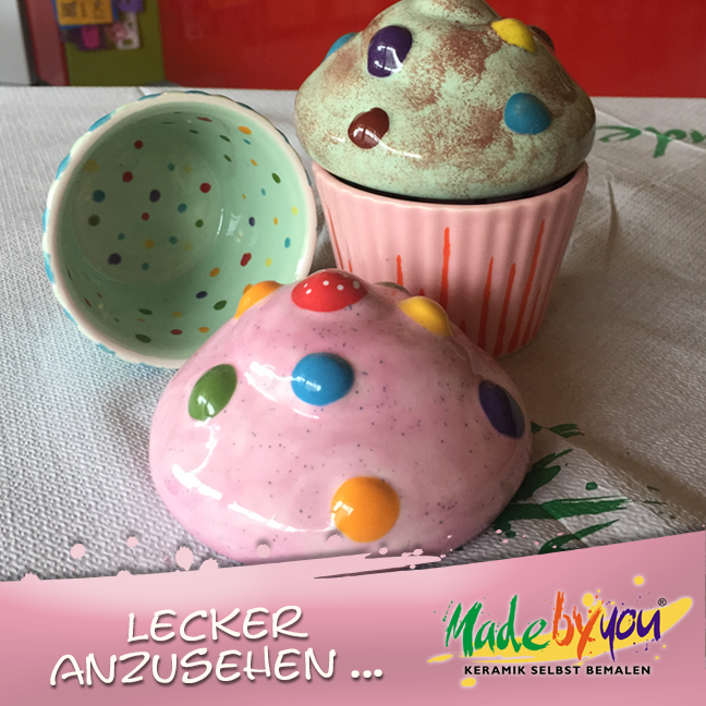 Keramik zuhausemalen.de | Kleine Cupcake Dose <span style="font-size: 10px">(Farbgröße S)</span> Dosen