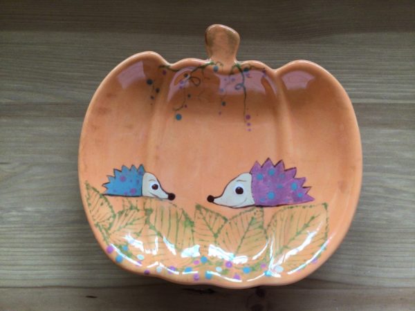 Keramik zuhausemalen.de | Kürbis Teller <span style="font-size: 10px">(Farbgröße M)</span> Herbst&Halloween