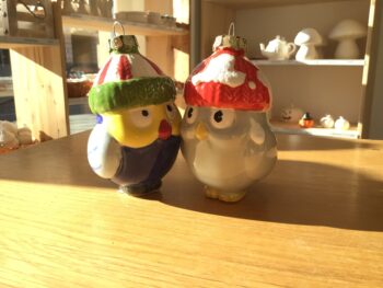 Keramik zuhausemalen.de | Eule zum Hängen <span style="font-size: 10px">(Farbgröße S)</span> Weihnachten