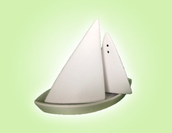 Keramik zuhausemalen.de | Salz/Pfefferstreuer  Boot (Farbgröße S) Für den Tisch