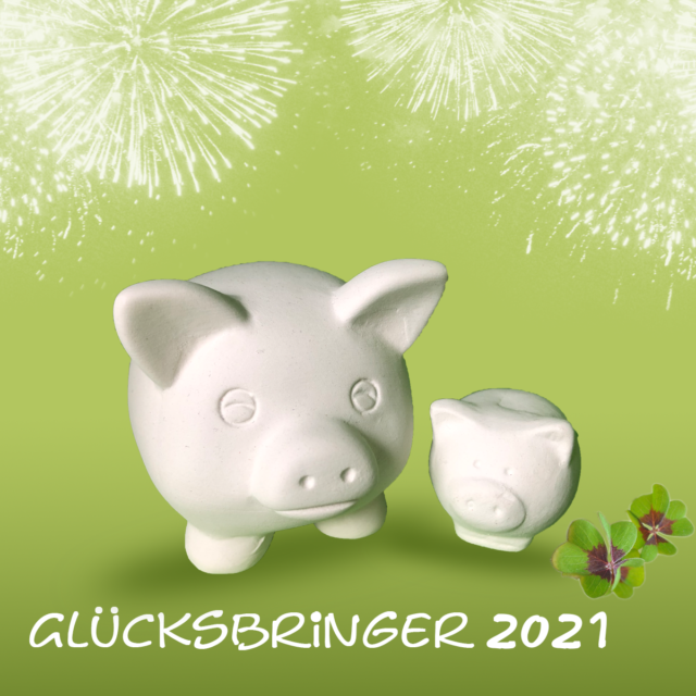 Glücksbringer 2021 – Keramik selbst (zuhause) bemalen Glücksbringer 2021 – Keramik selbst (zuhause) bemalen