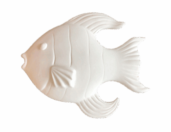 Keramik zuhausemalen.de | Fisch Relief Medium (Farbgröße M) Bad