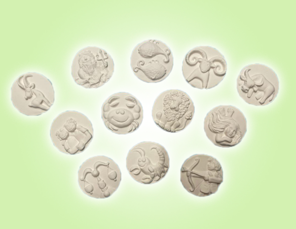 Keramik zuhausemalen.de | Sternzeichen 3D Addition ø 4,5 cm unsere kleinen Littels